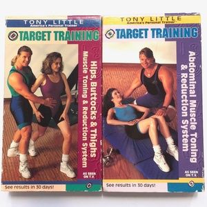 Lot of 2 Tony Little VHS exercise Target Training Toning Abdominal Hips Buttocks